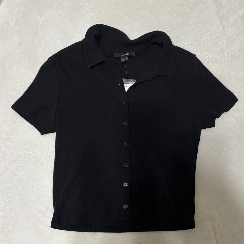 Forever 21 Black Collared Shirt